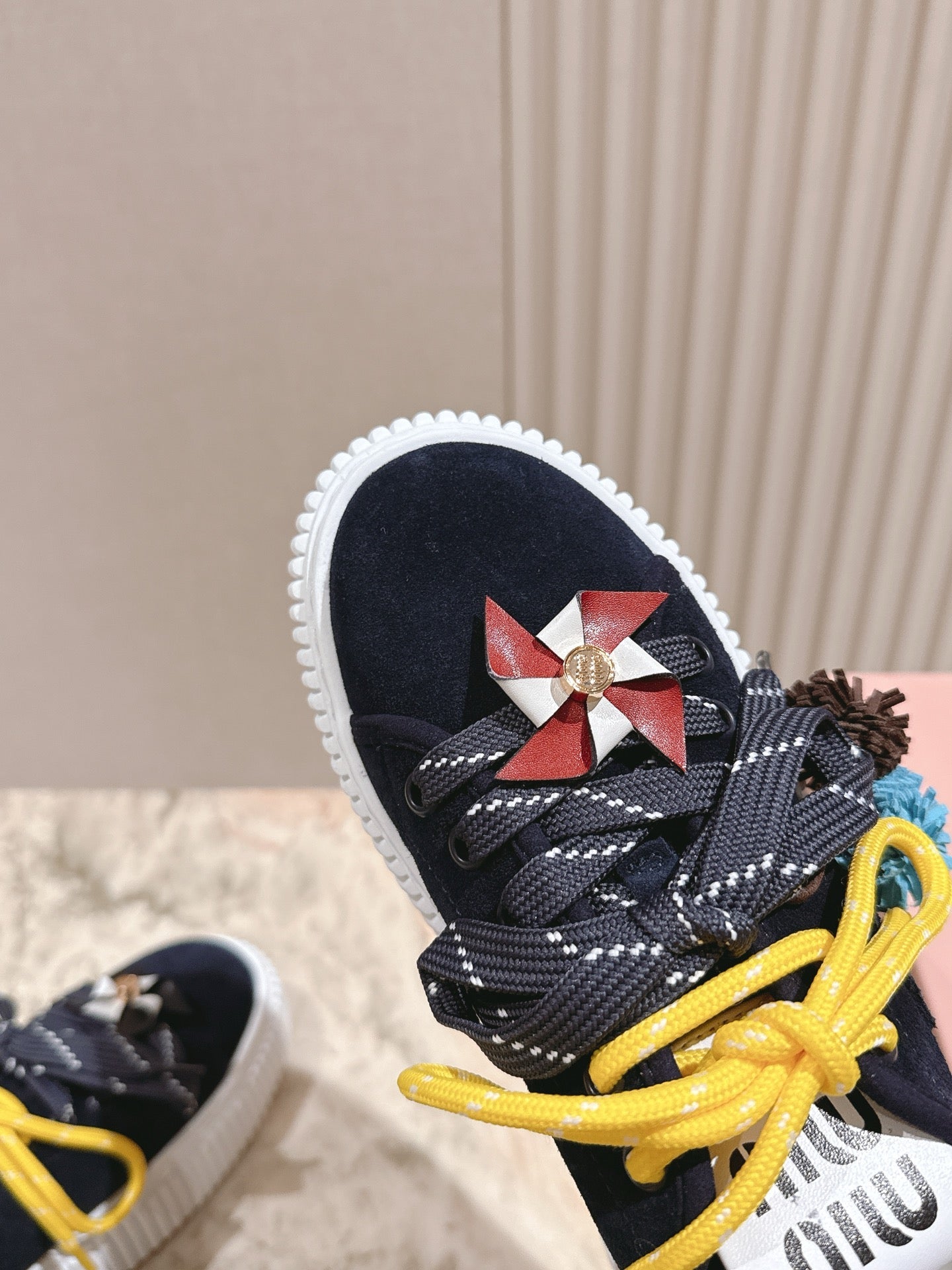 MIU MIU platform sneakers black suede 461869