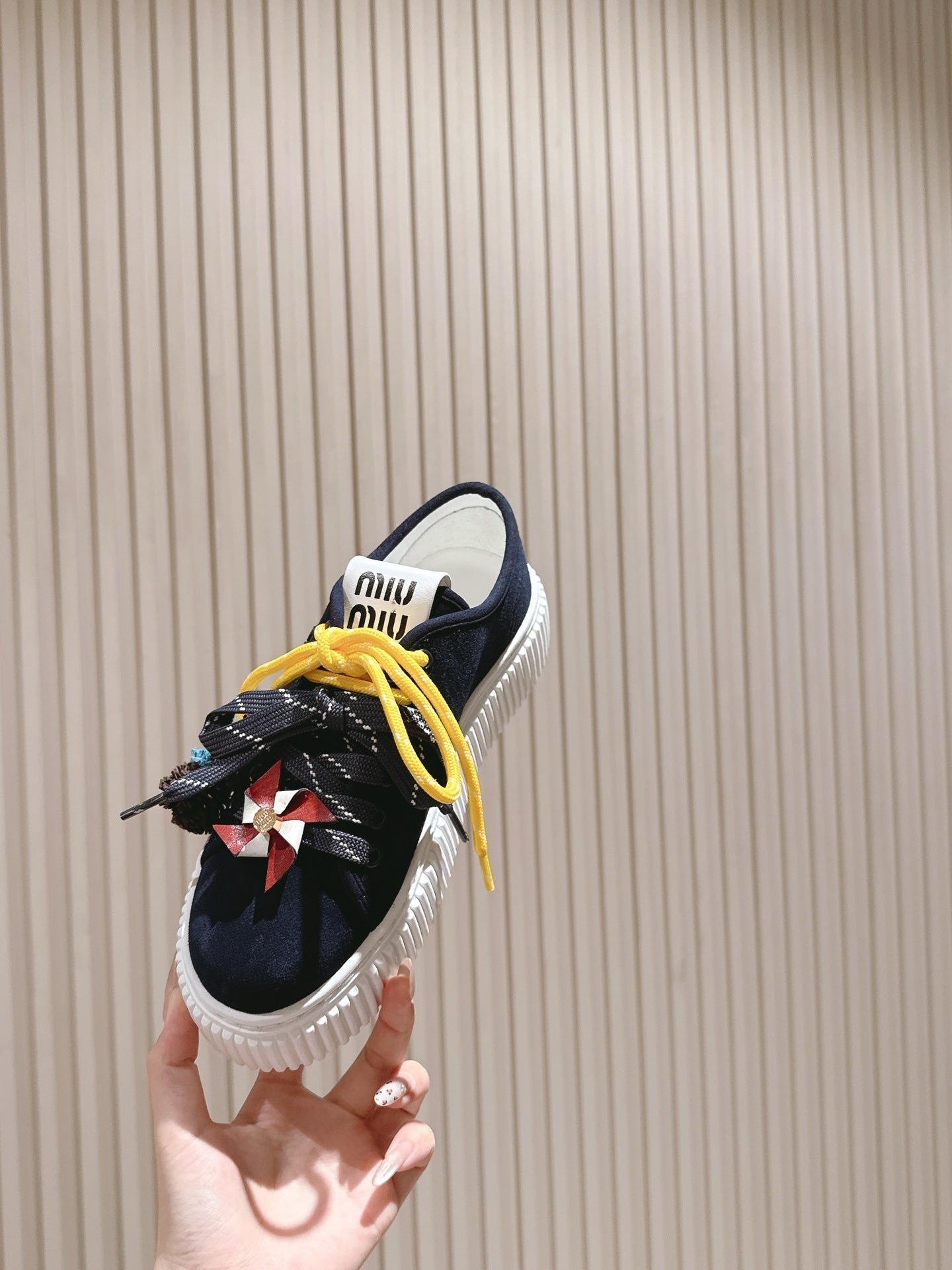 MIU MIU platform sneakers black suede 461869