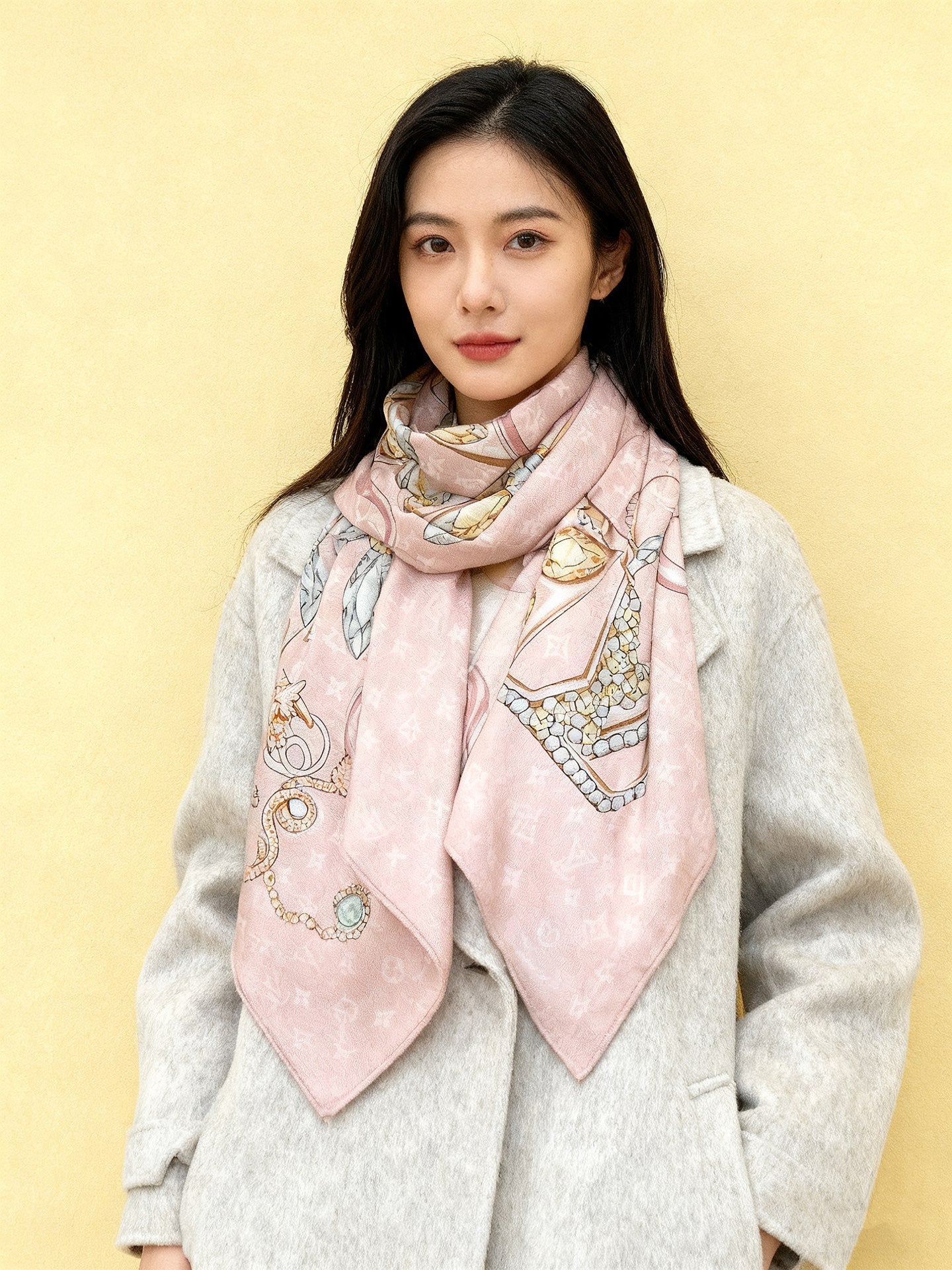 LV X TM Scarf 135CM Light Pink Cashmere 293192