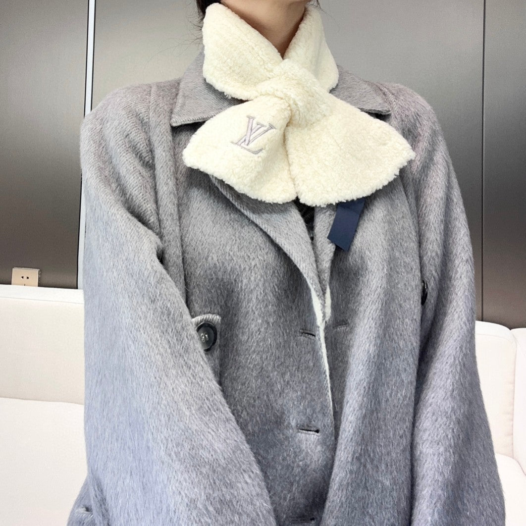 LV Mini Comfy Scarf 70cm White Sheep Wool 978747