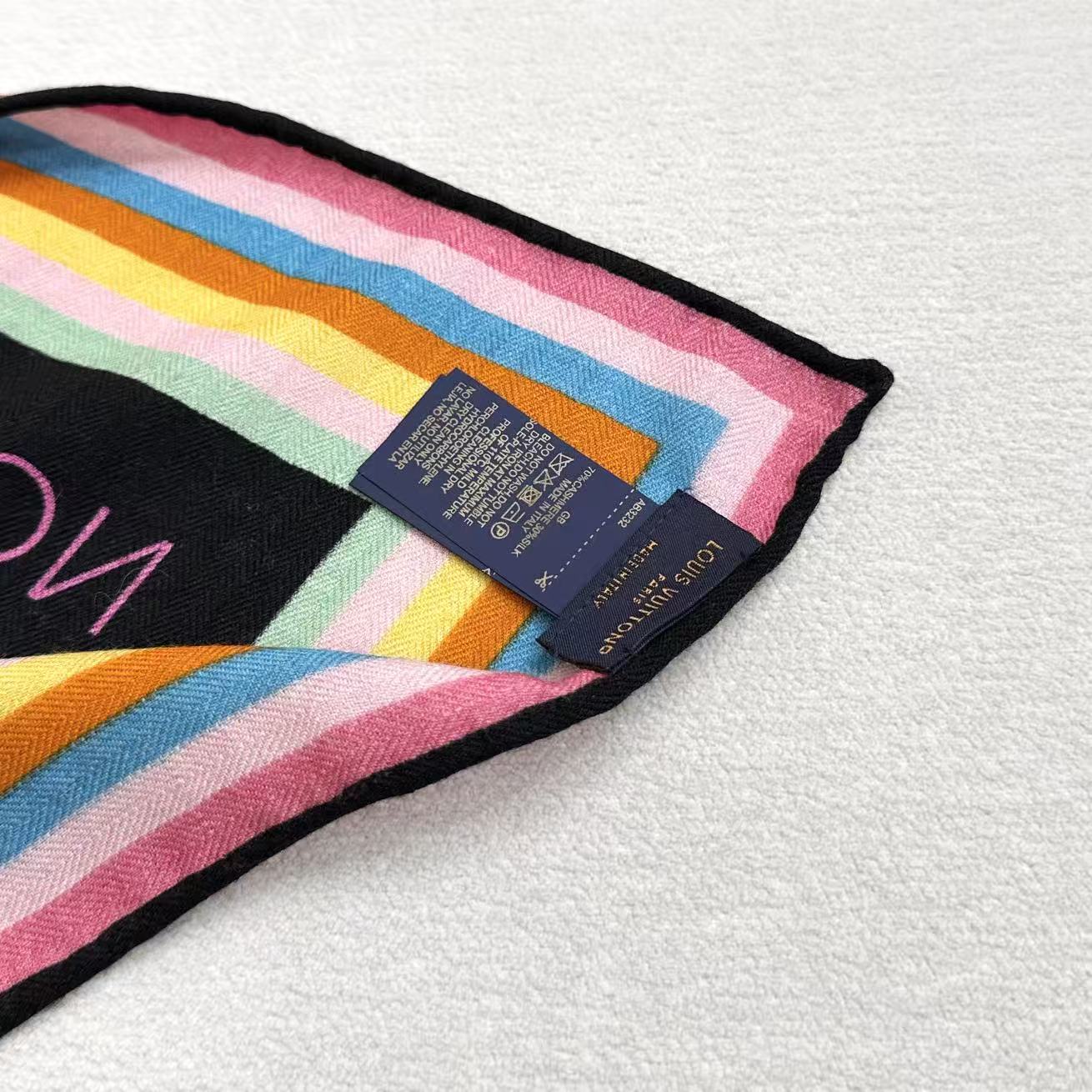 LV x TM SUPERFLAT 140cm Black Multicolor Silk Wool 978740