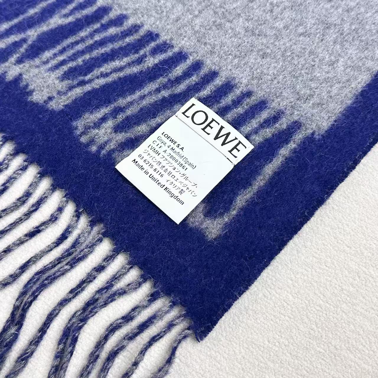 Loewe Scarf 180CM Blue Cashmere 962788
