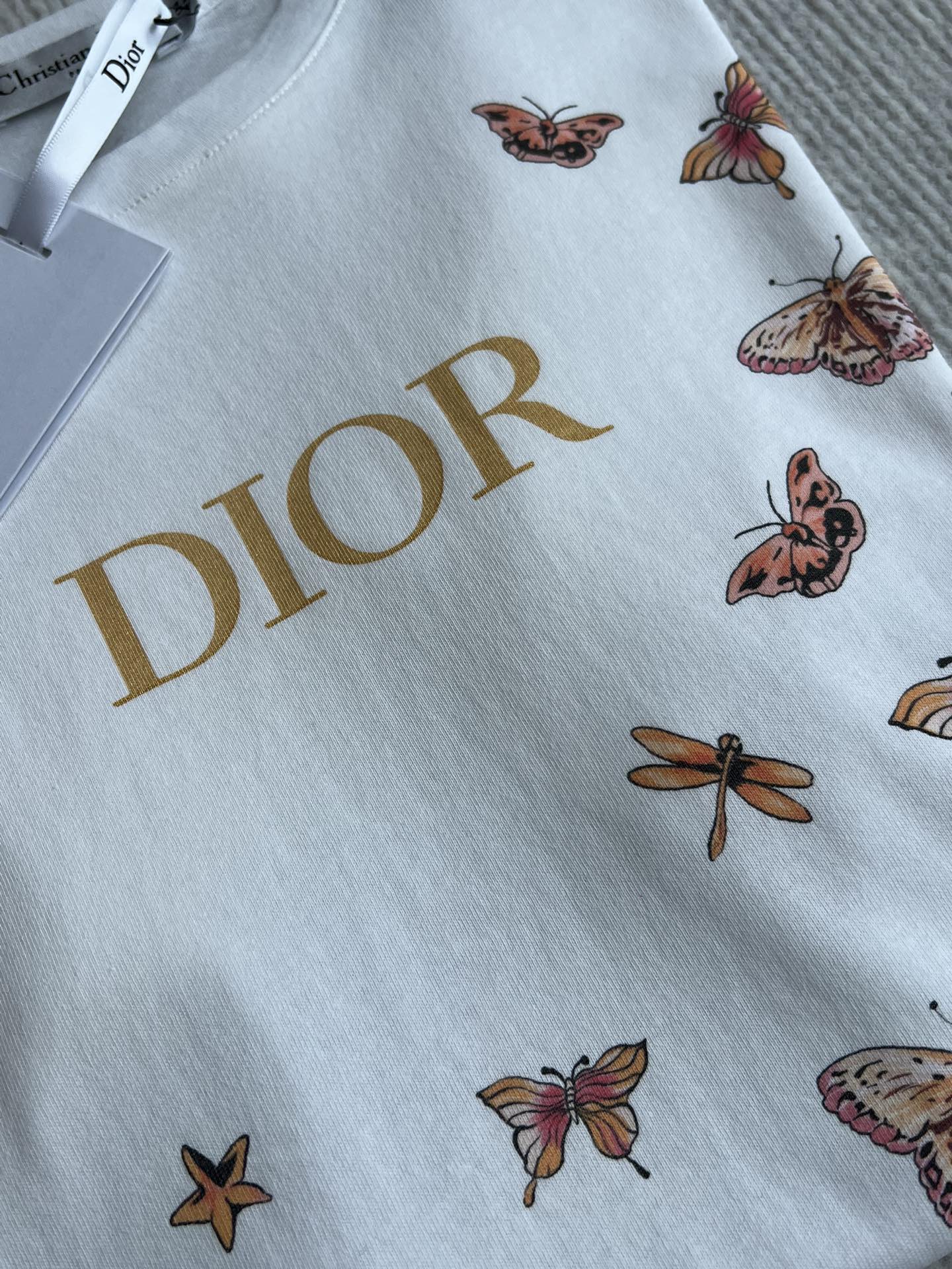 CD 25 Butterfly Short-sleeved T-shirt White