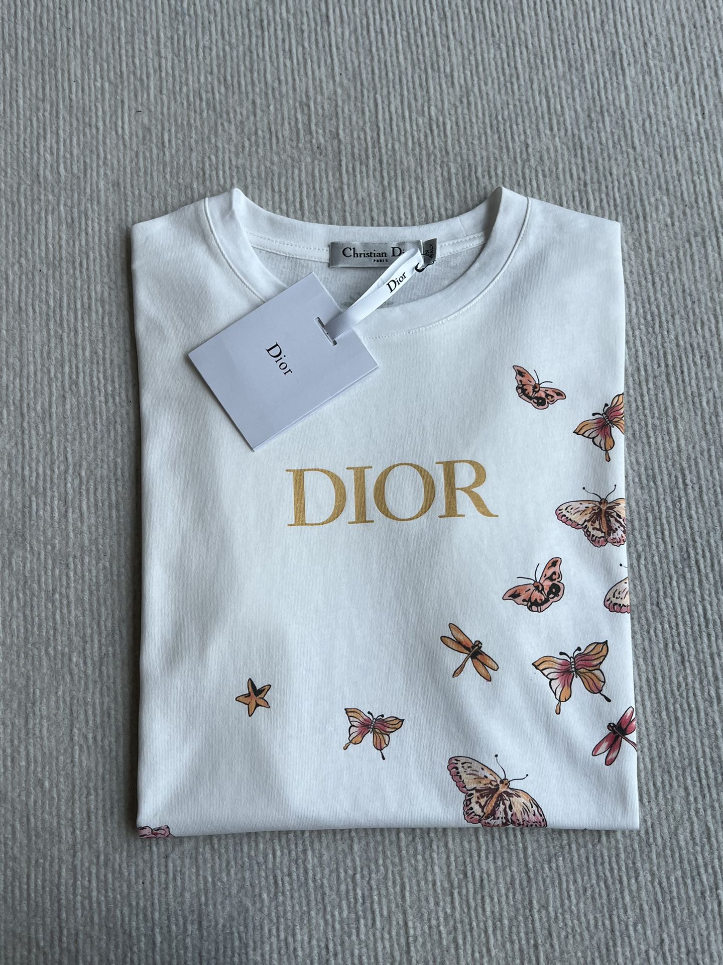 CD 25 Butterfly Short-sleeved T-shirt White