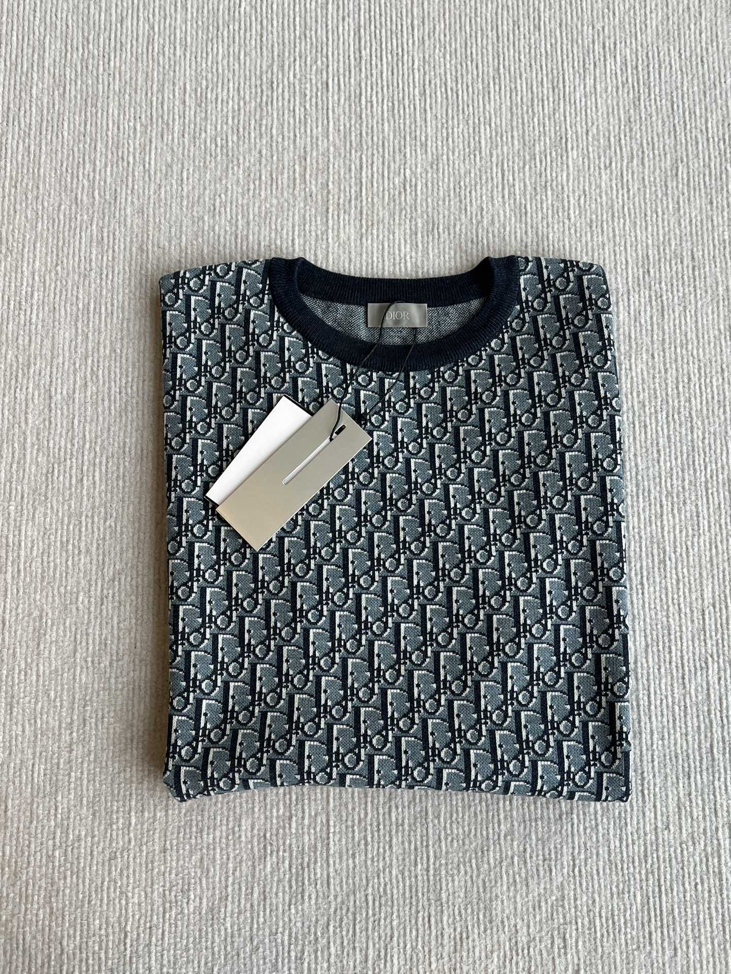 CD 25 Monogram Blue Gray Cotton