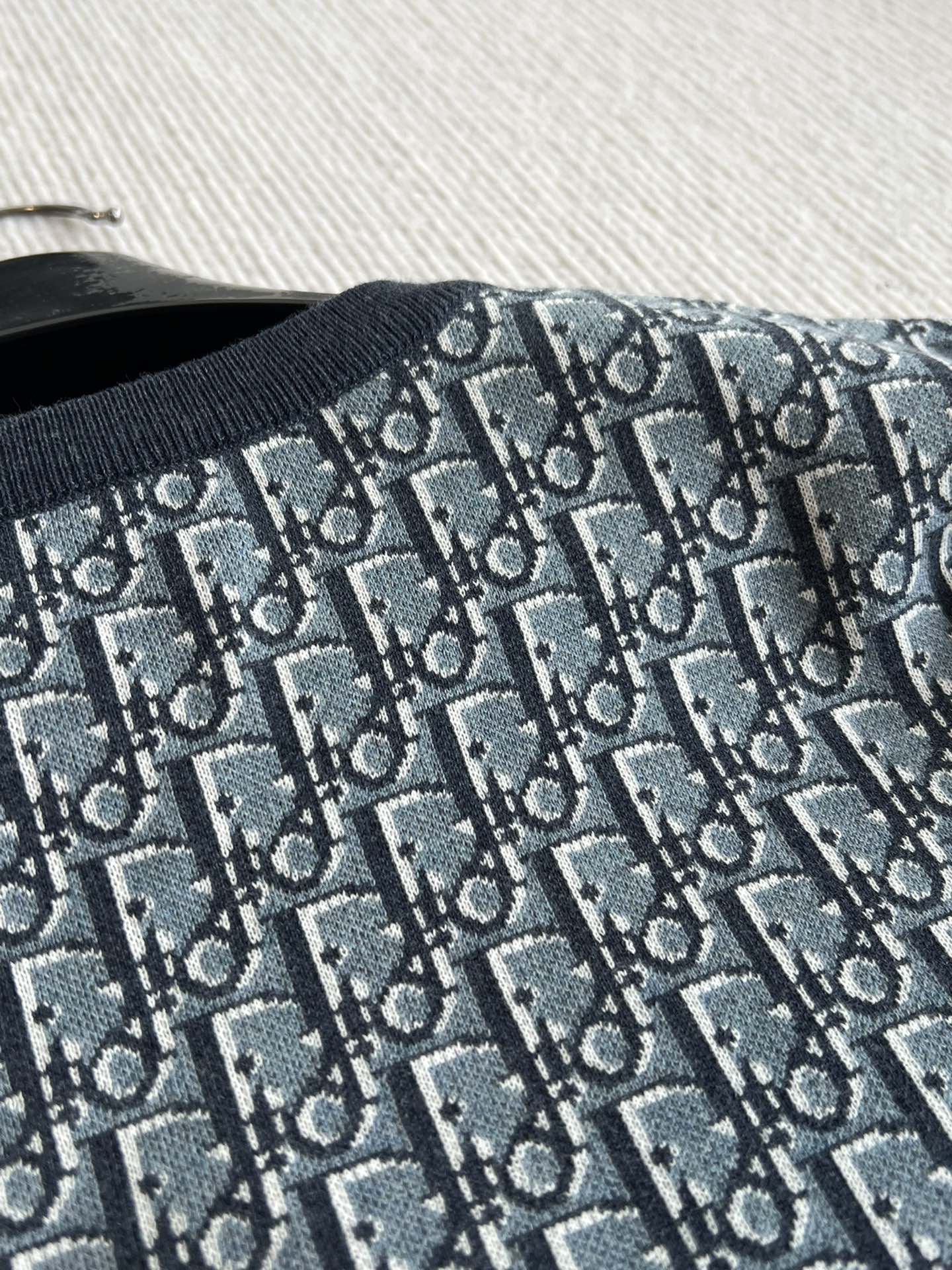 CD 25 Monogram Blue Gray Cotton