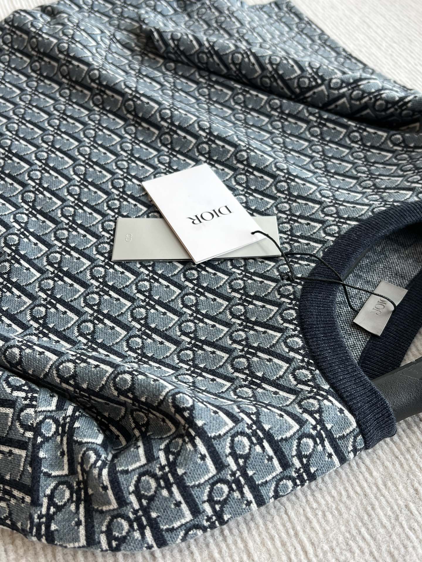 CD 25 Monogram Blue Gray Cotton