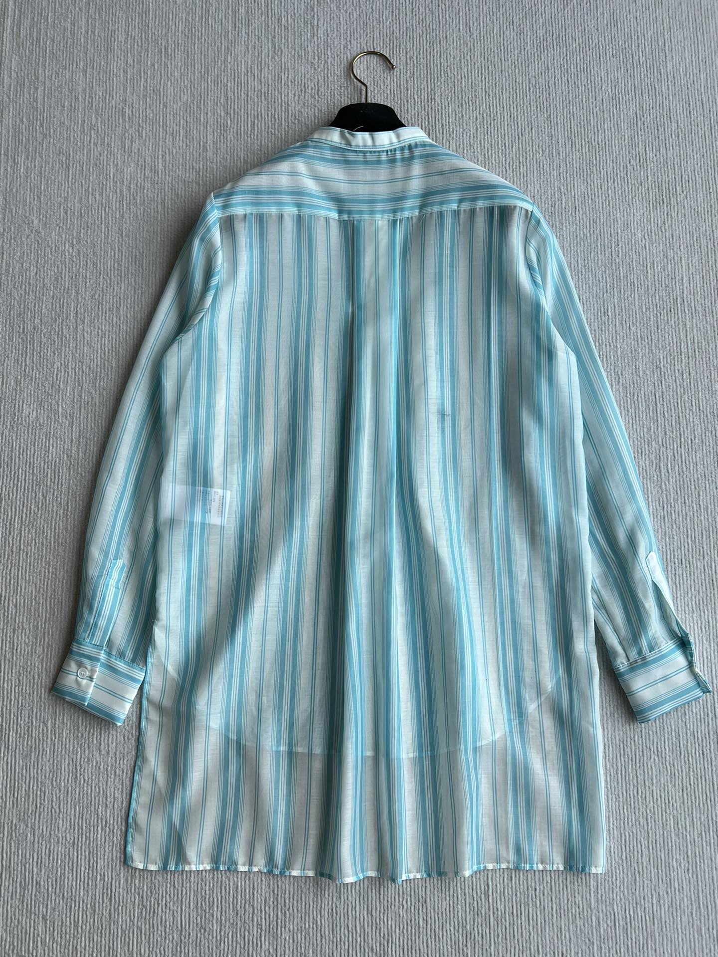 CD 25 Striped Shirt Blue Cotton