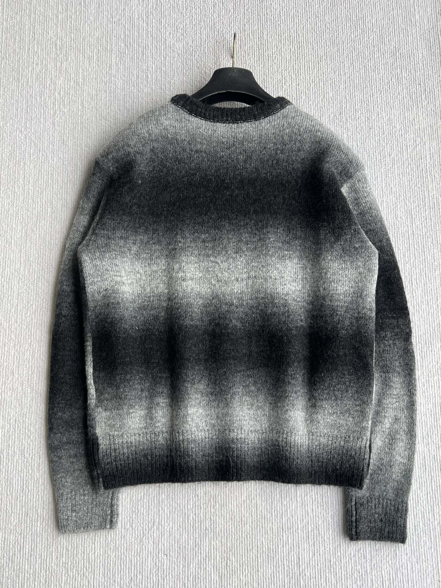 Chanel 25 Bow Round Neck Sweater Black Gray Cashmere 316413