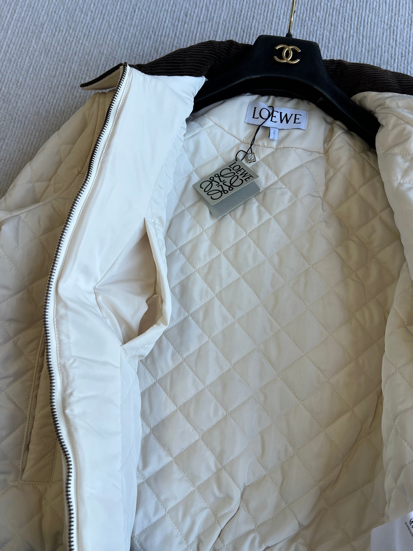 Loewe 2025 Jacket White Brown Cotton Polyester 325273