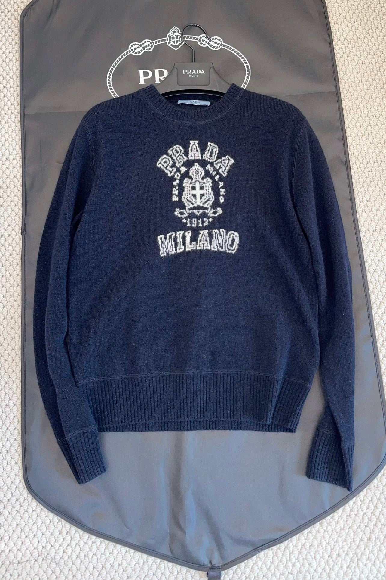 Prada Sweater Navy Blue Wool Cashmere