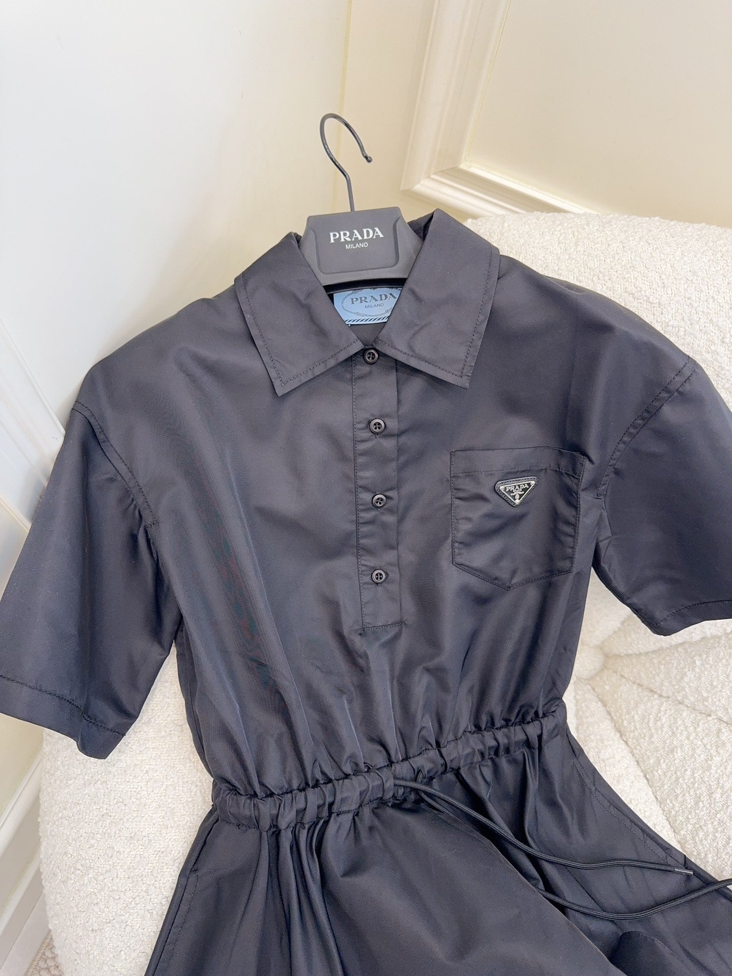 Prada 25 Short-sleeved Dress Black Re-Nylon