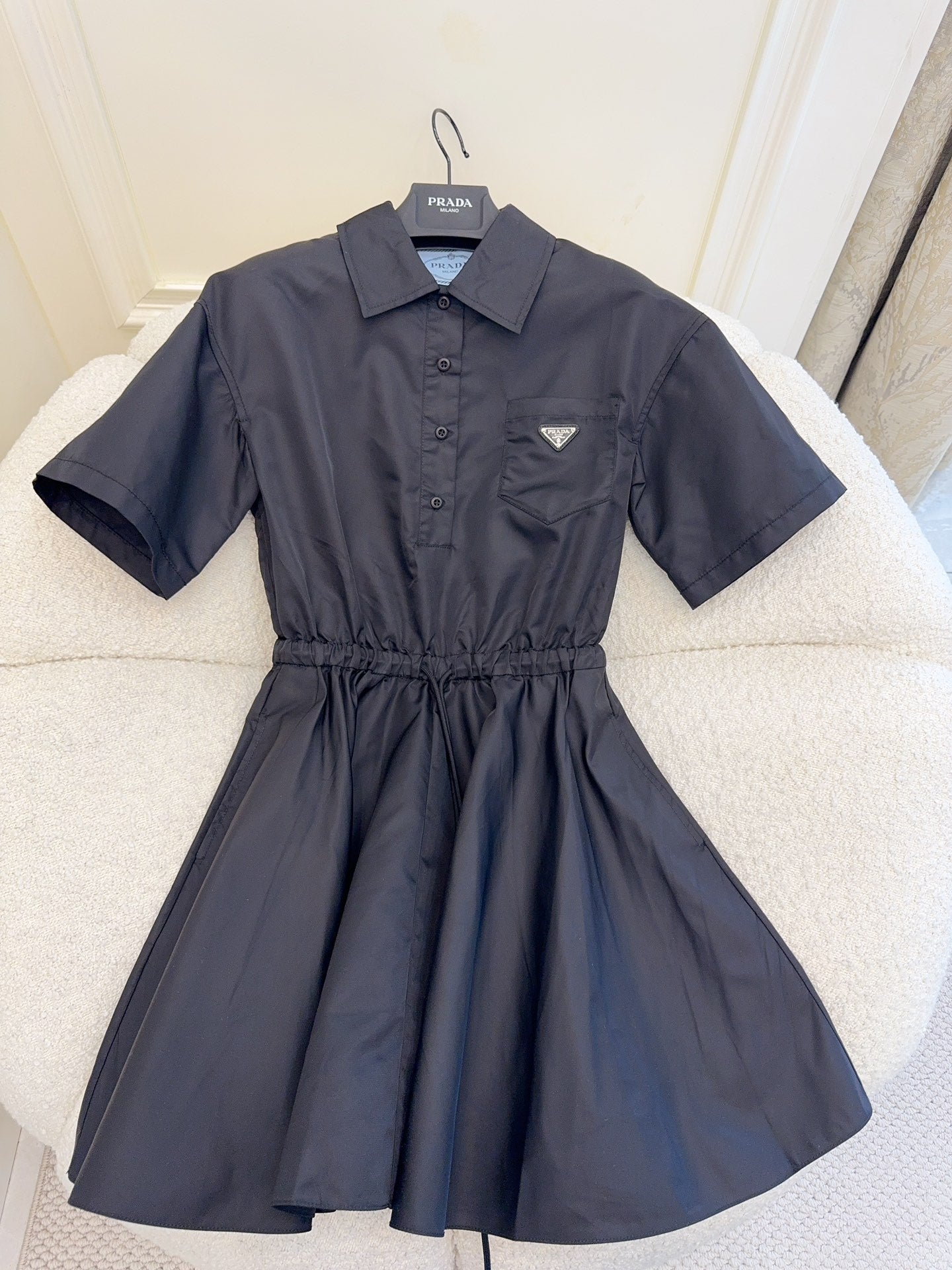 Prada 25 Short-sleeved Dress Black Re-Nylon