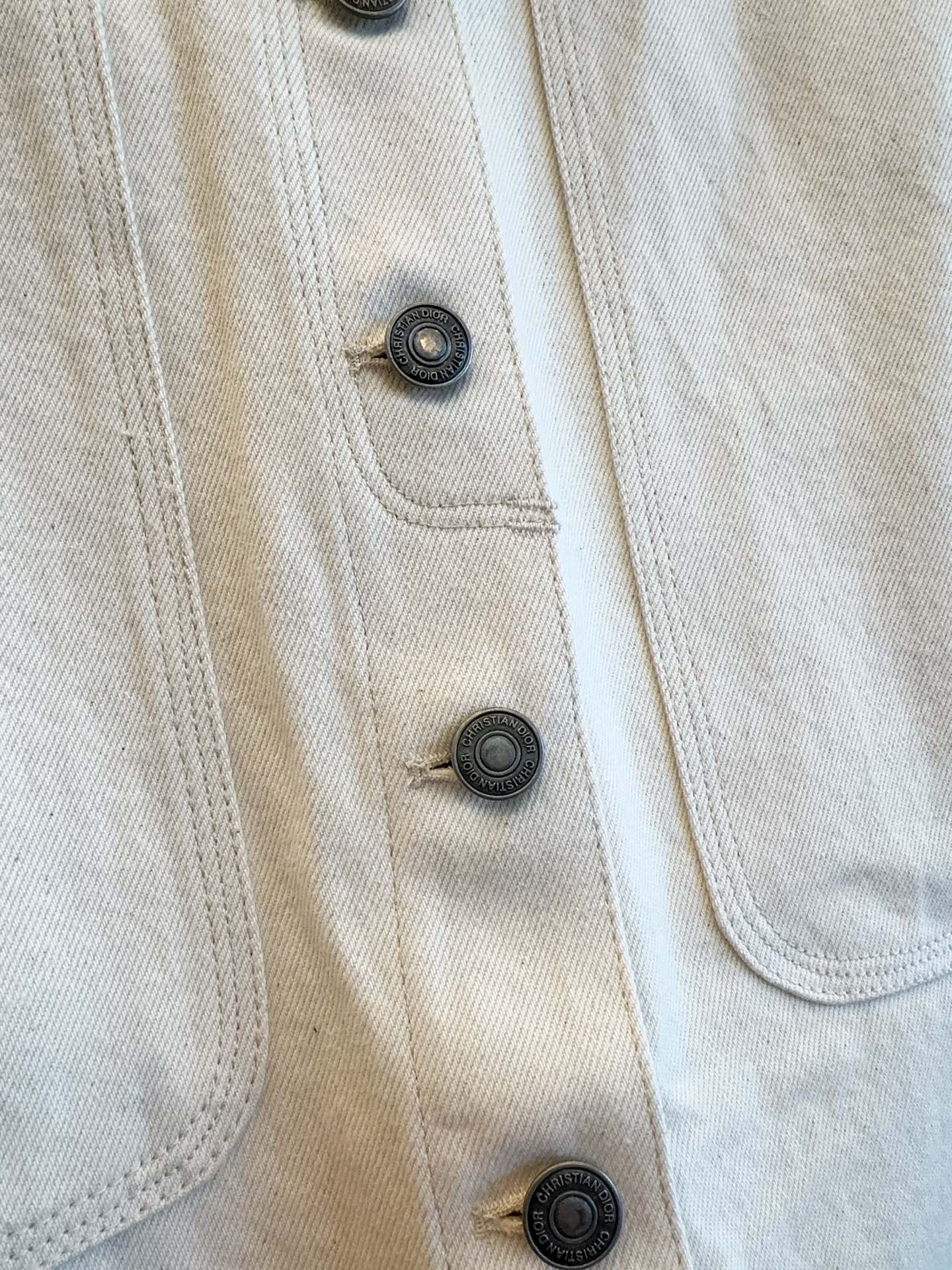 CD 25 Monogram Denim Skirt Beige Cotton