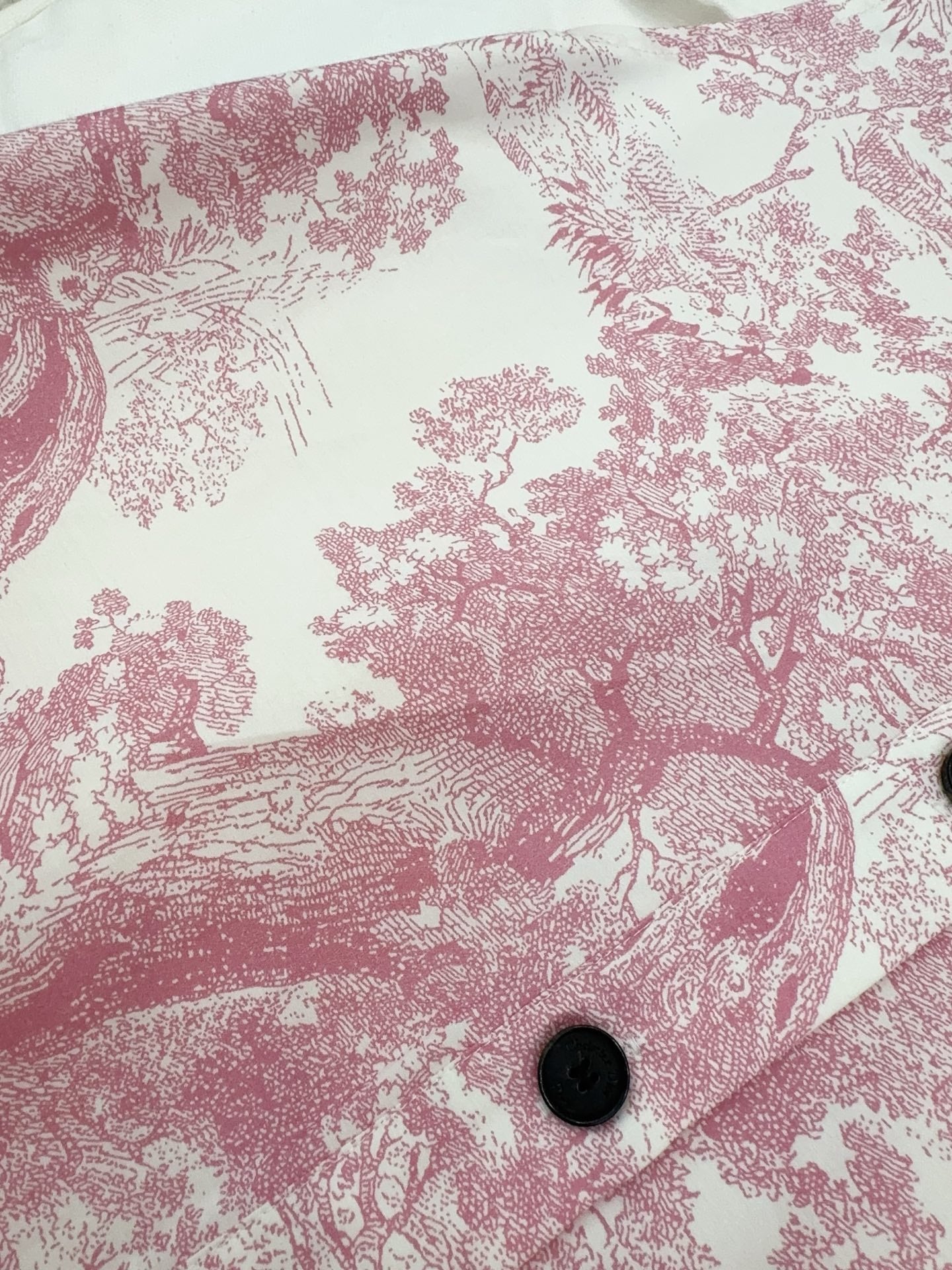 CD 25 Jouy Print Sleeveless Dress Pink Silk Cotton