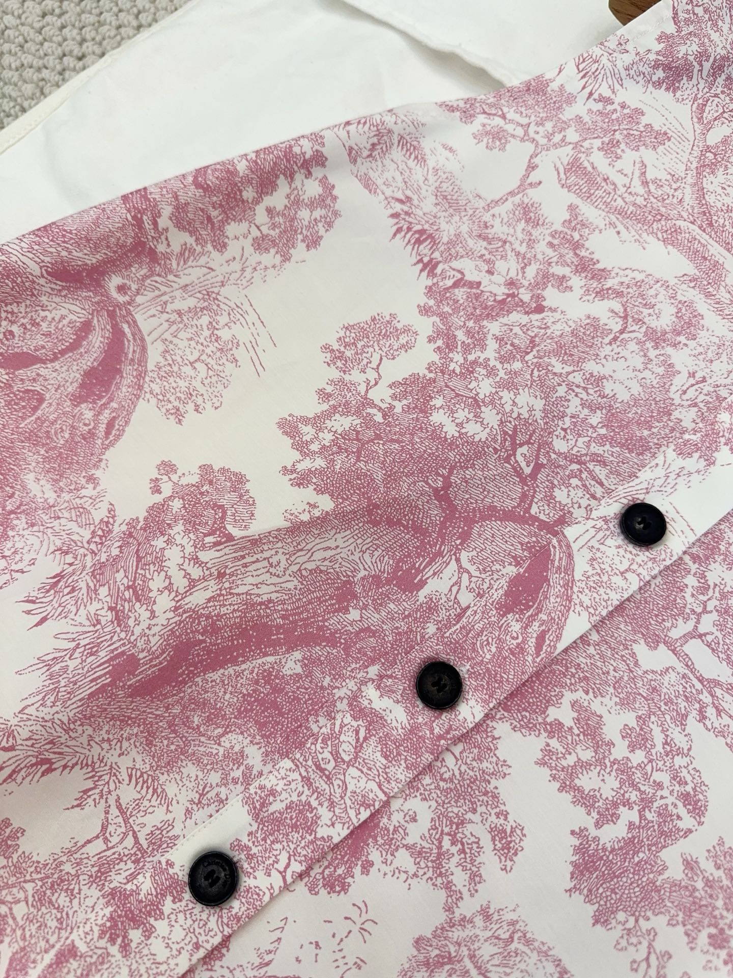 CD 25 Jouy Print Sleeveless Dress Pink Silk Cotton