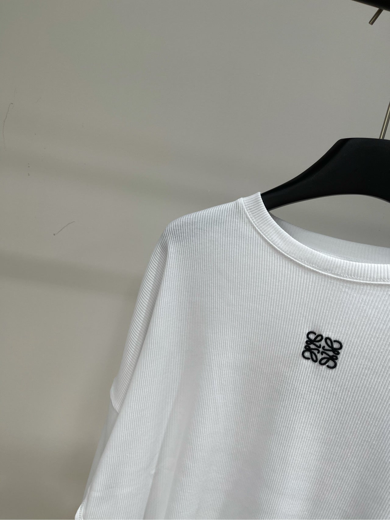 Loewe 2025 Long-Sleeve T-Shirt White and Black Cotton 296663