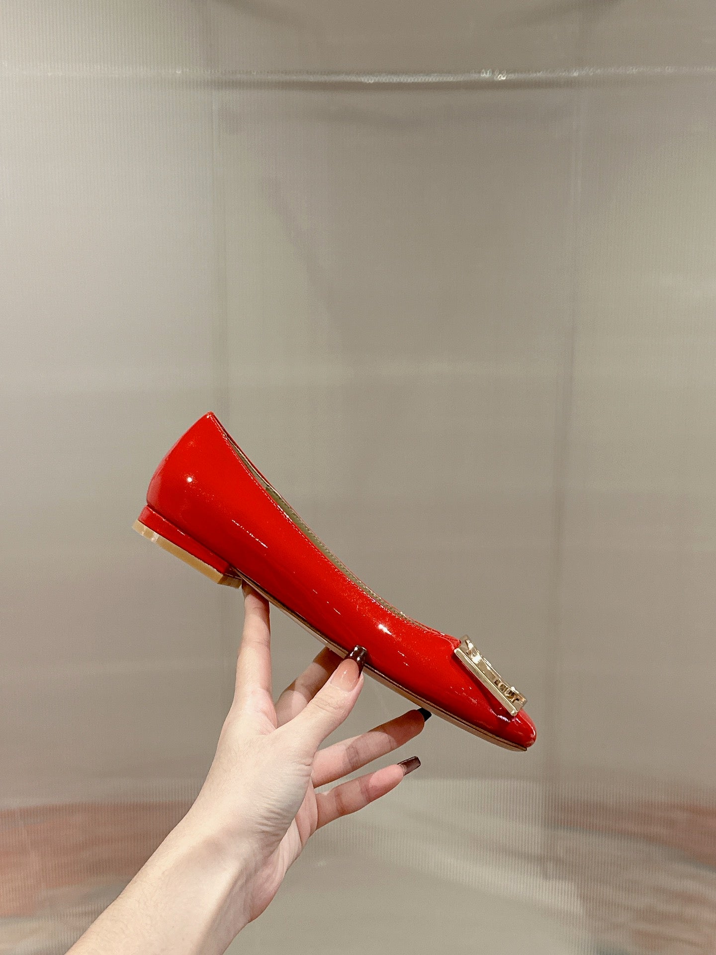 LV Shake Flat Ballerina Bright Red Lambskin