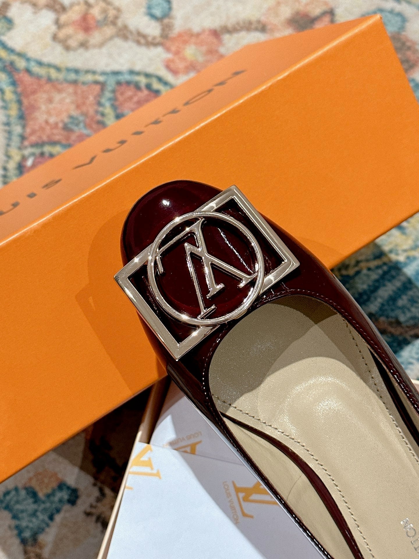 LV Shake Flat Ballerina Wine Red Lambskin