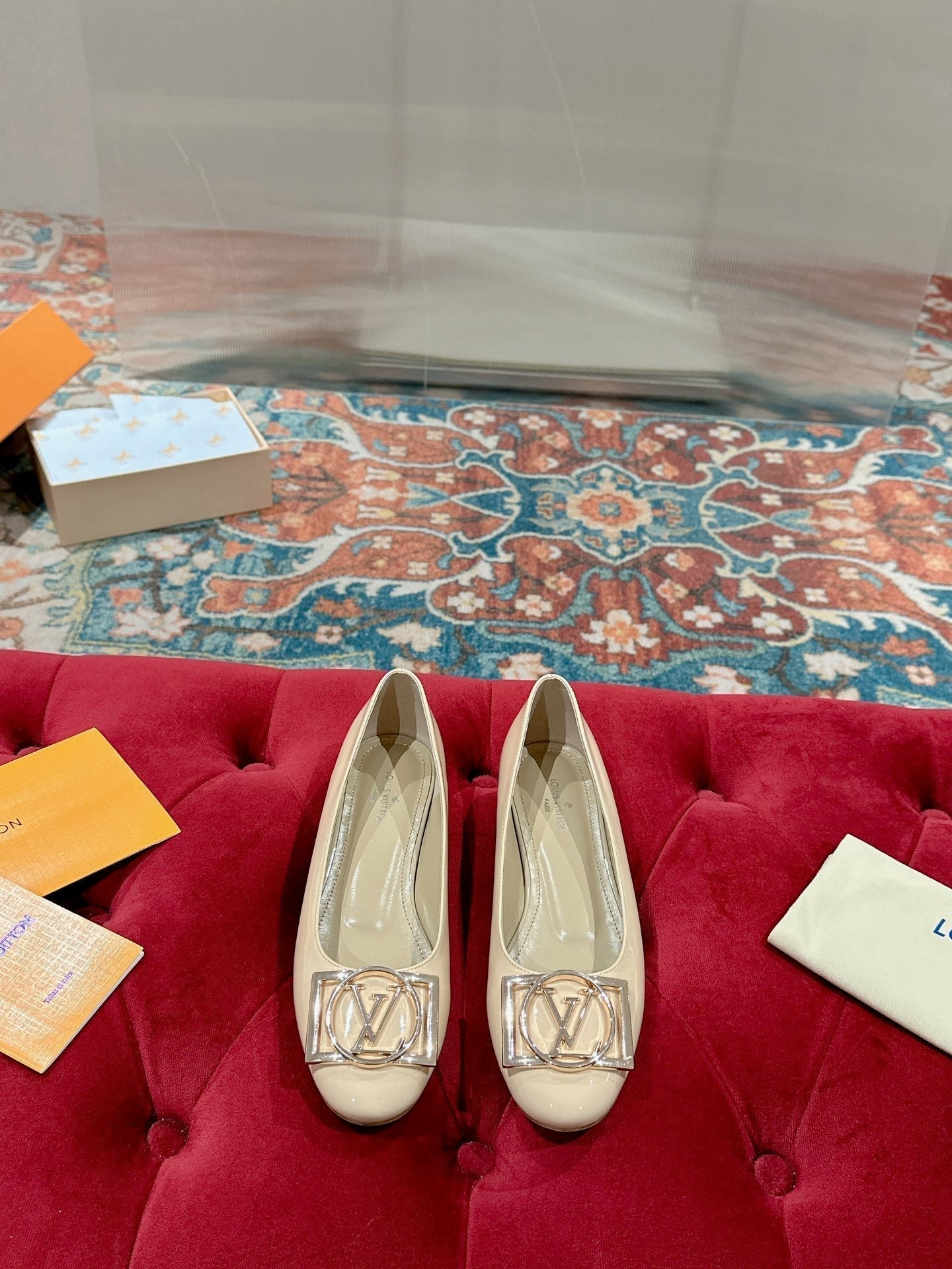 LV Shake Flat Ballerina Beige Lambskin