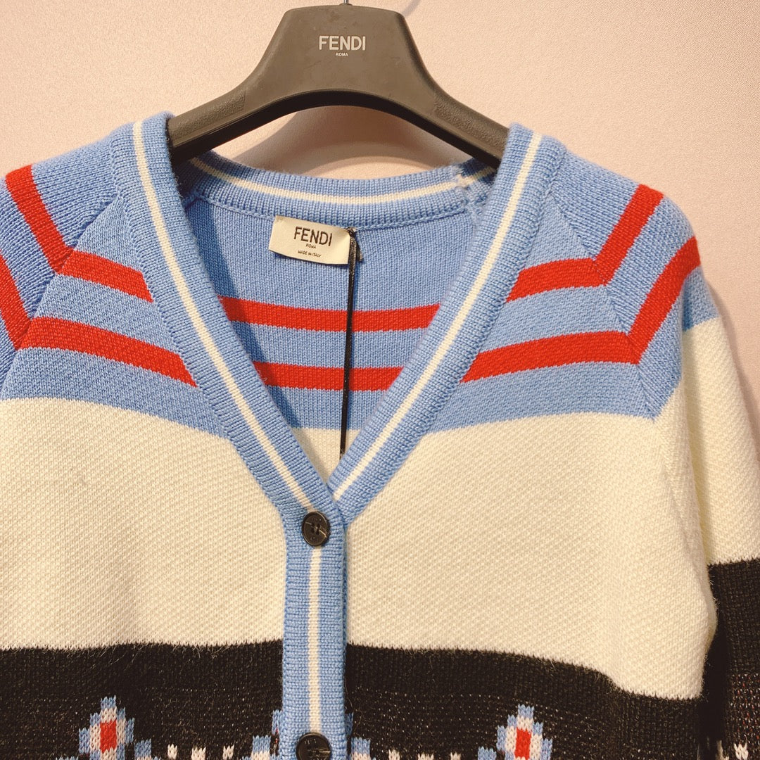 Fendi 25 Cardigan Multicolor Wool 0015
