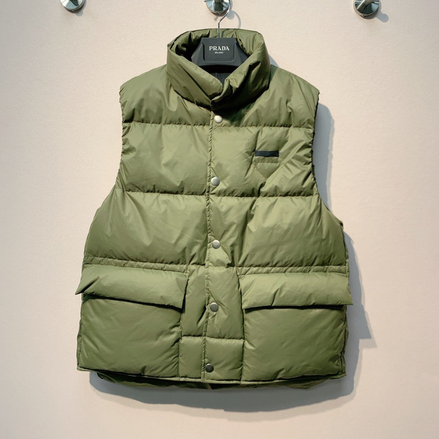 Prada 25 Vest Moss Green Polyester 296131