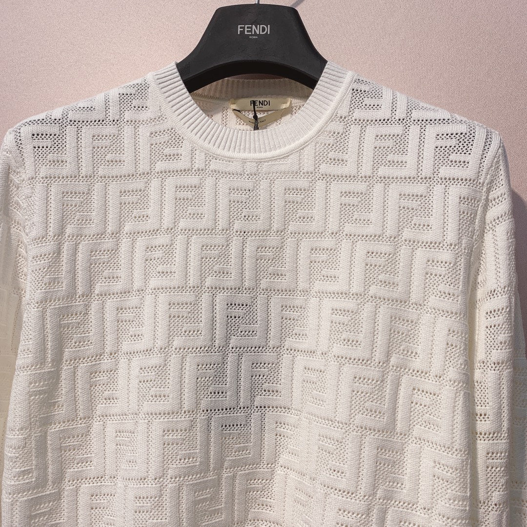 Fendi 25 Sweater White Woool 0004