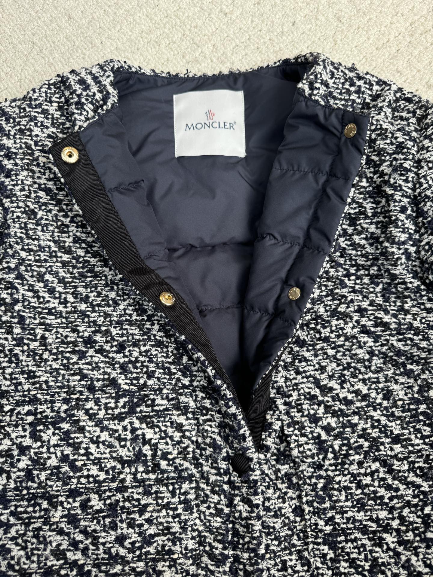 MC 2025 Jacket Black White Tweed Fabric