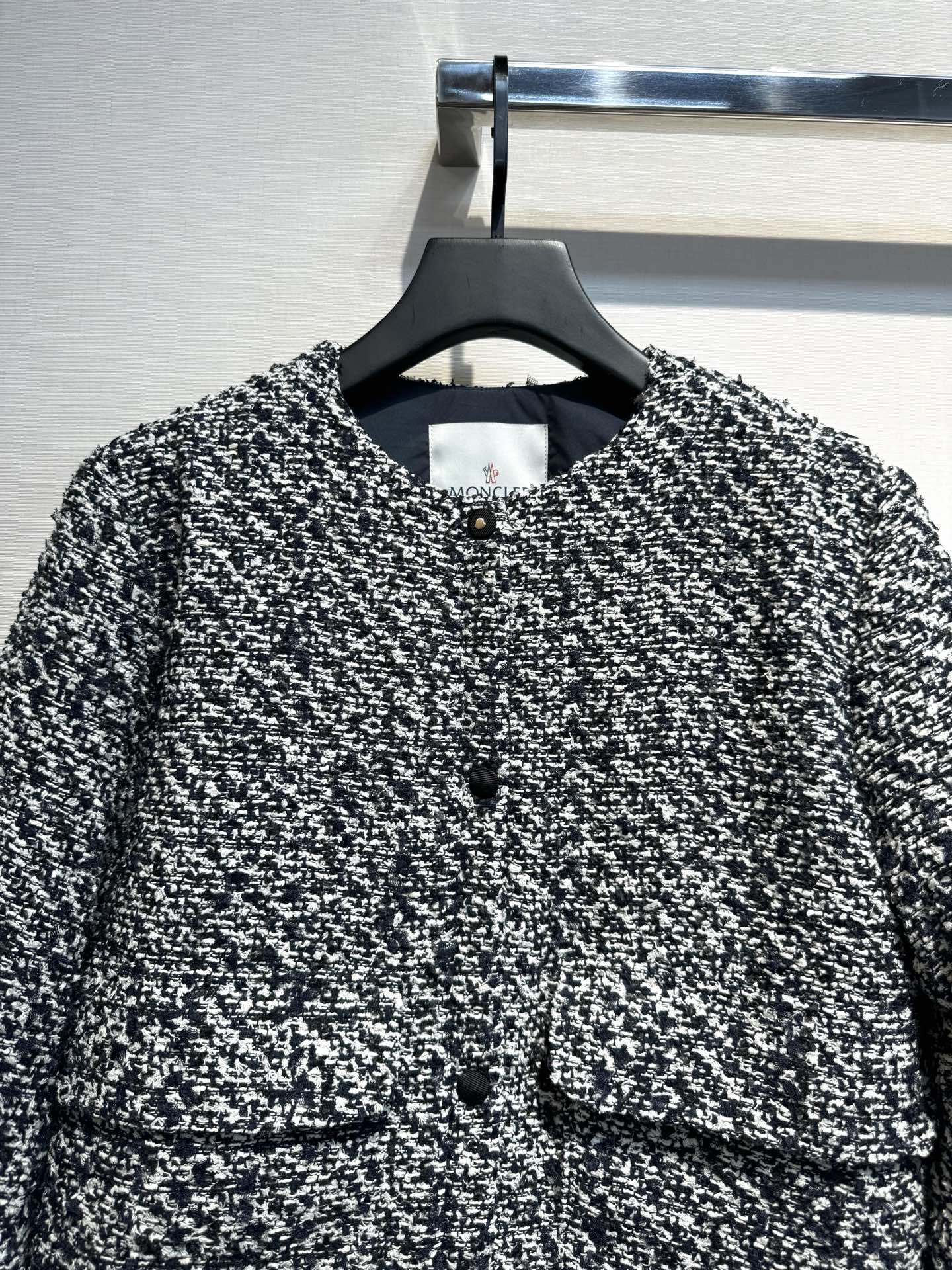 MC 2025 Jacket Black White Tweed Fabric