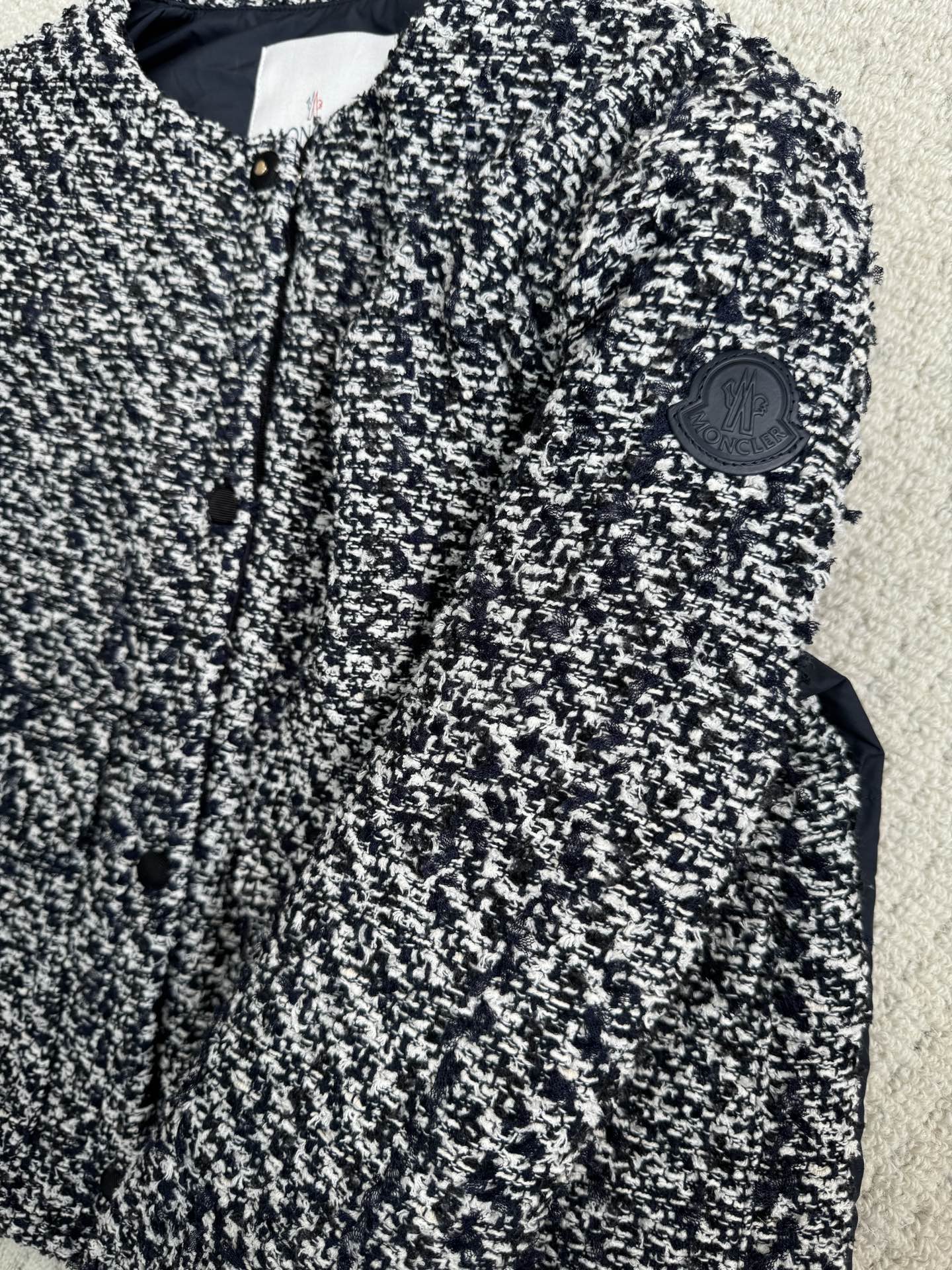 MC 2025 Jacket Black White Tweed Fabric