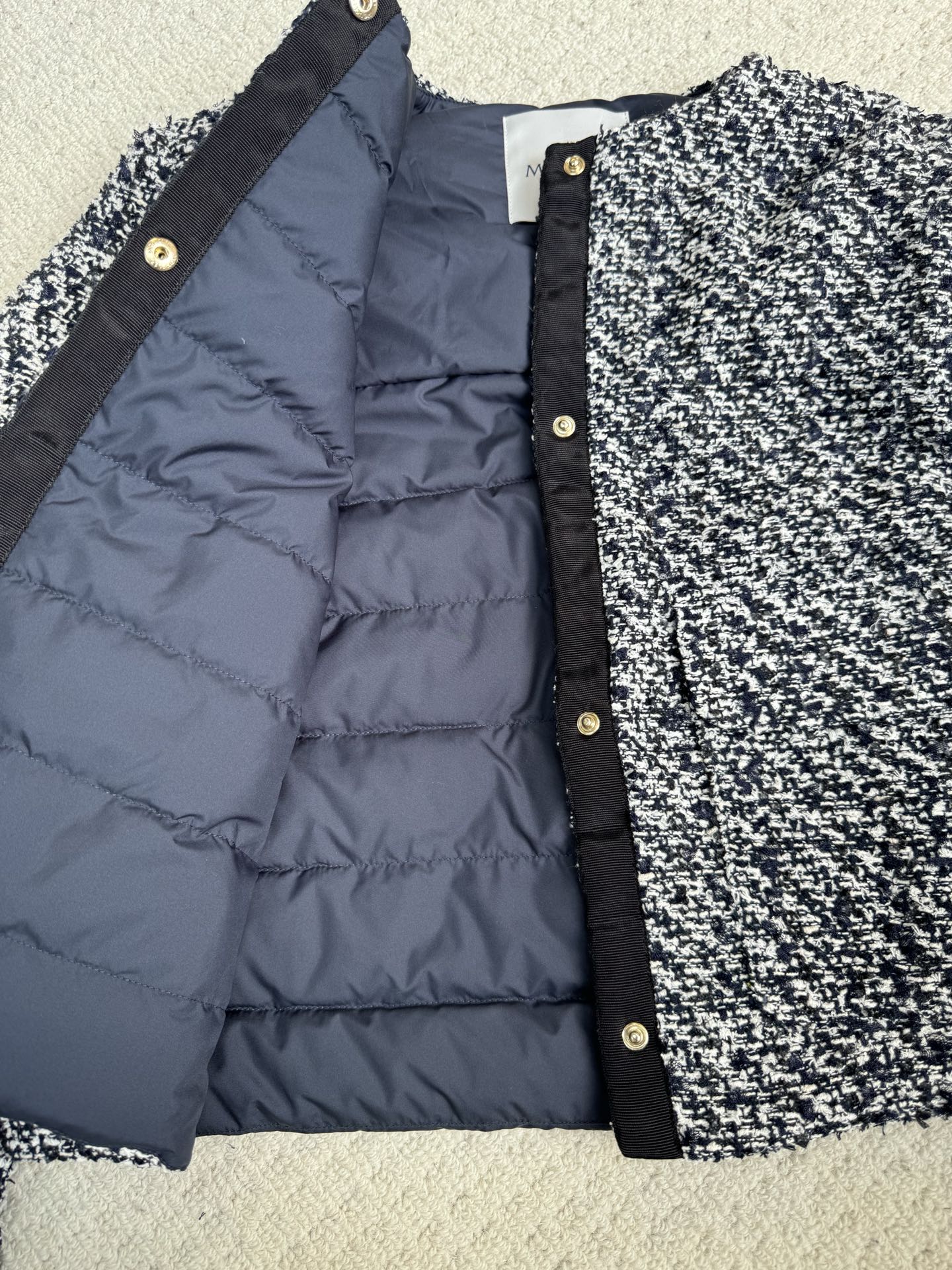 MC 2025 Jacket Black White Tweed Fabric