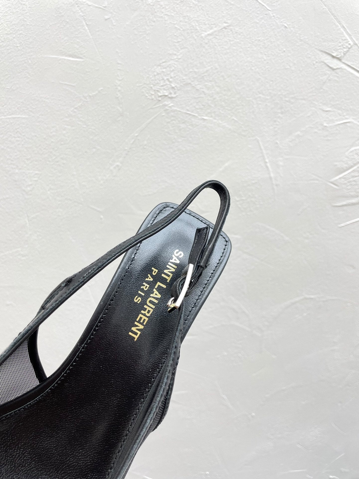 OXALIS SLINGBACK PUMPS 30 IN MESH BLACK LEATHER