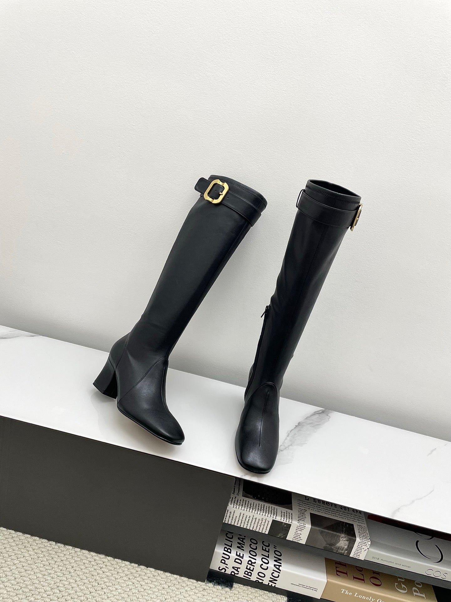 Miumiu 25 Long Boot Black Leather 549776