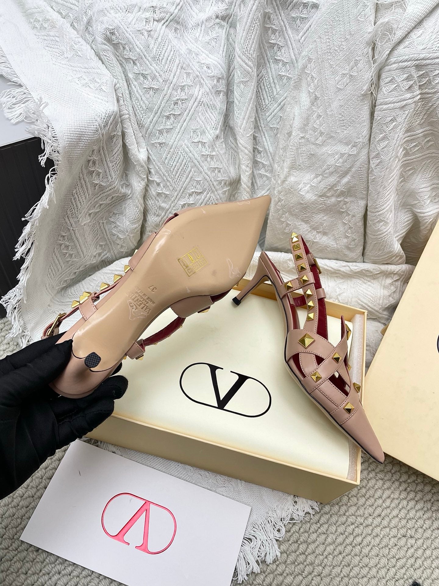 VT 26s Slingback 60 Dark Beige Burgundy Lambskin 611370