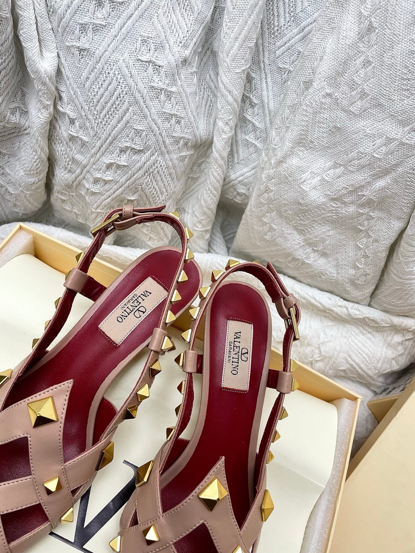 VT 26s Slingback 60 Dark Beige Burgundy Lambskin 611370