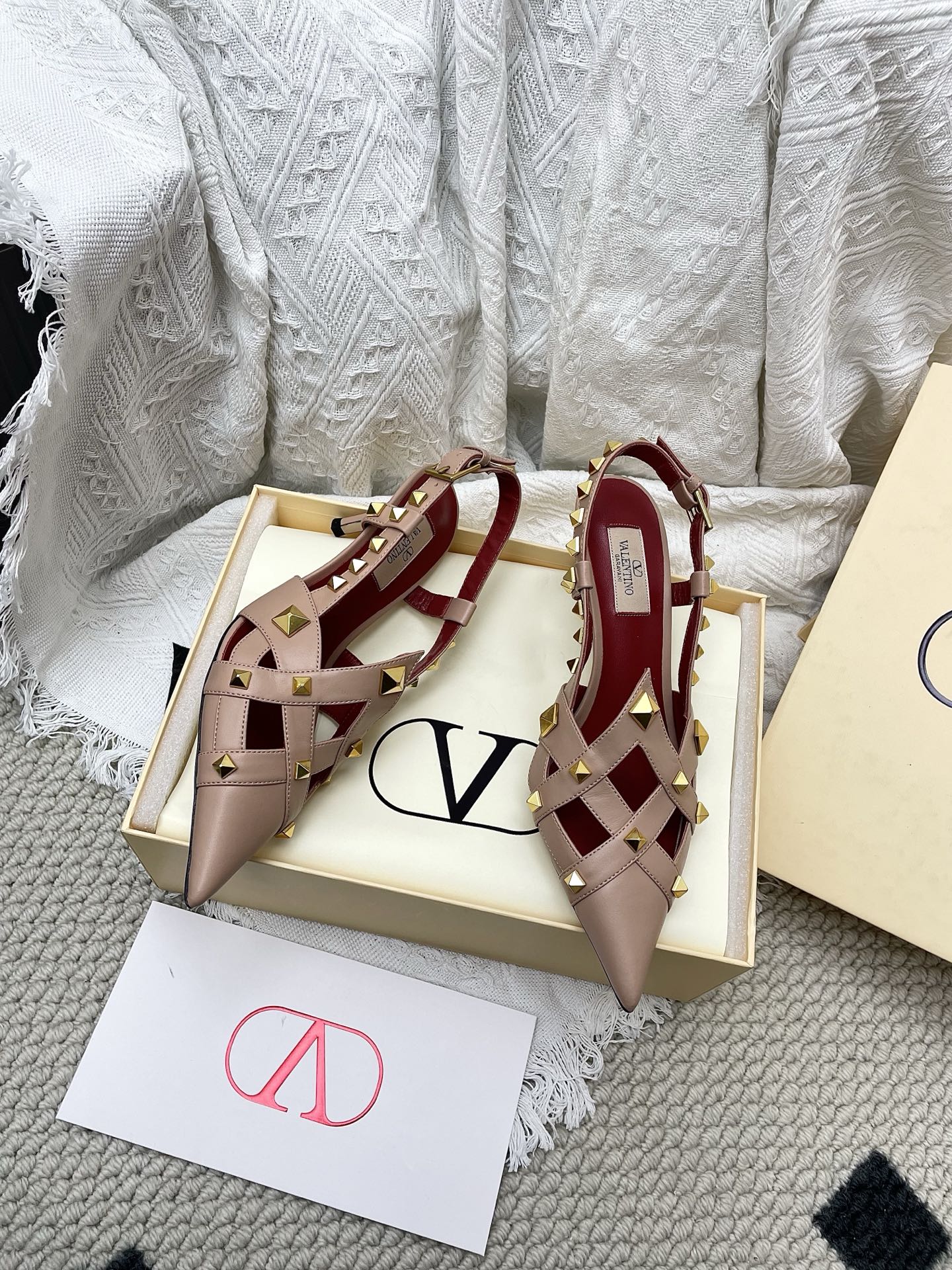 VT 26s Slingback 60 Dark Beige Burgundy Lambskin 611370