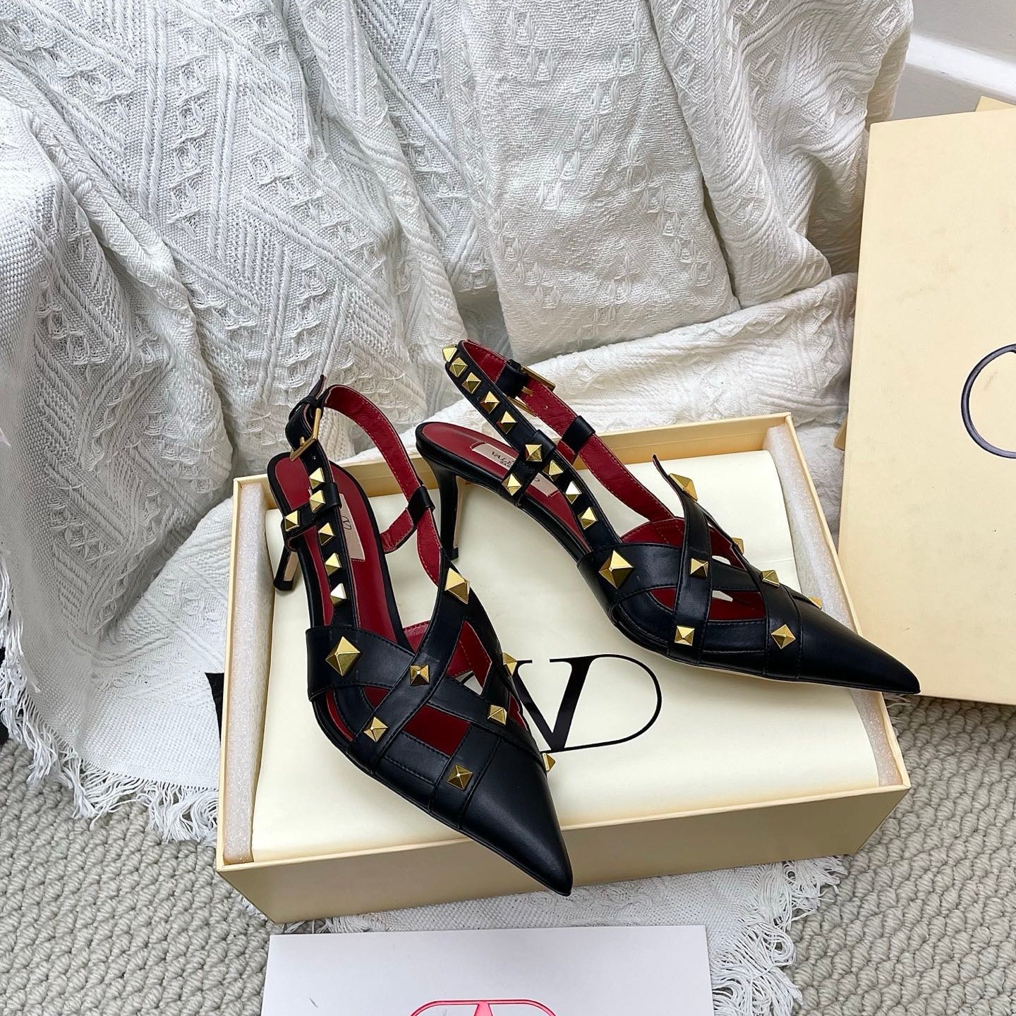 VT 26s Slingback 60 Black Burgundy Lambskin 611371