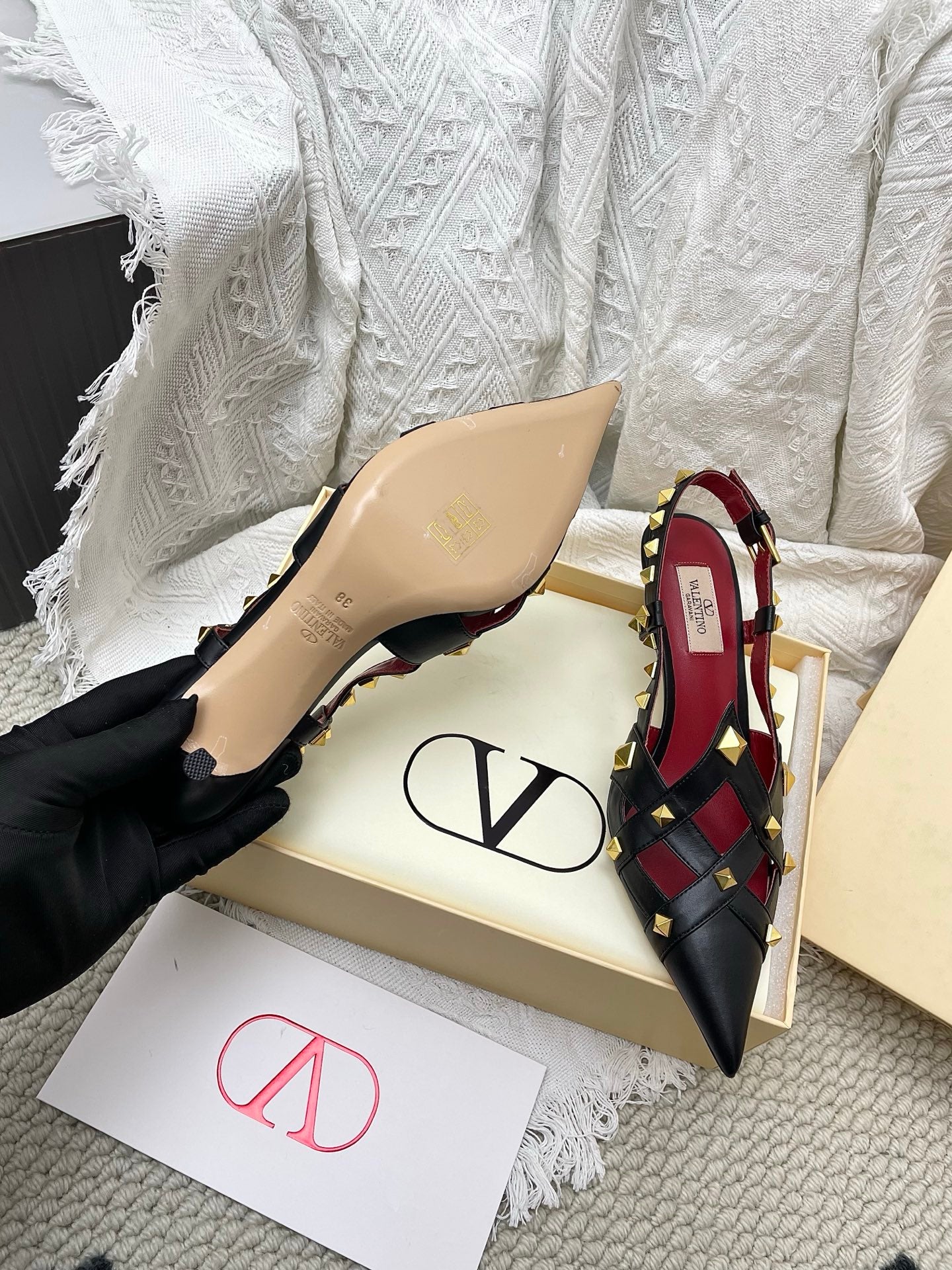 VT 26s Slingback 60 Black Burgundy Lambskin 611371