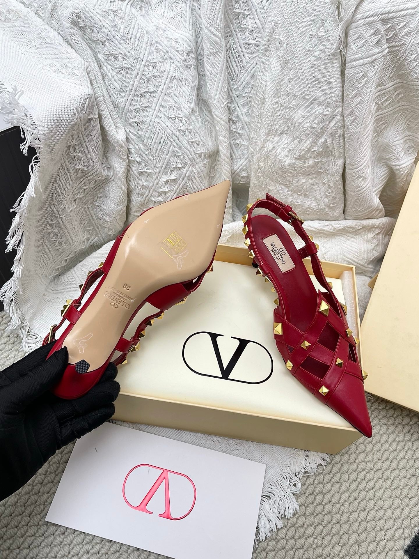 VT 26s Slingback 60 Dark Red Lambskin 611372
