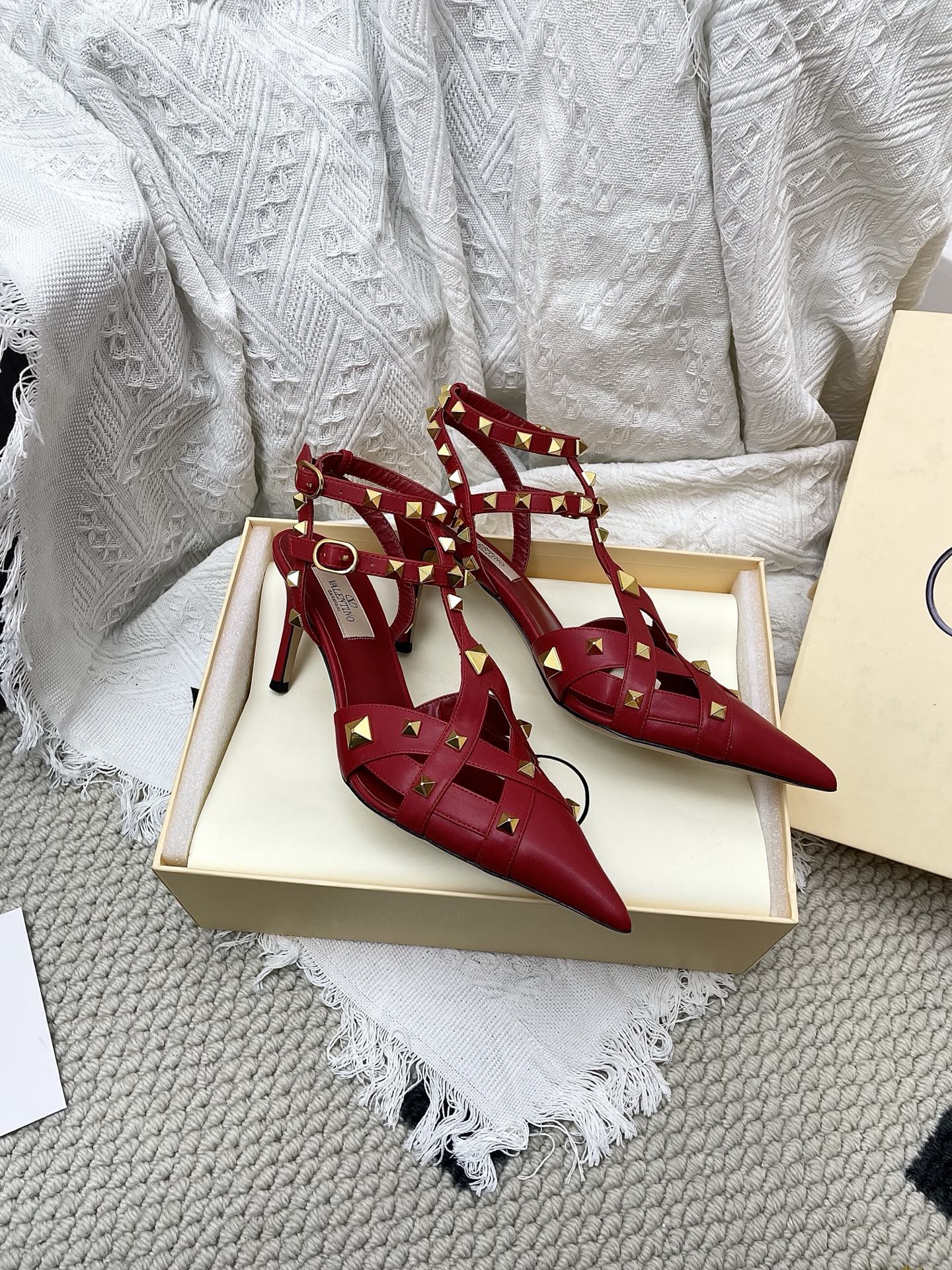 VT 26s Slingback 80 Dark Red Lambskin 611374