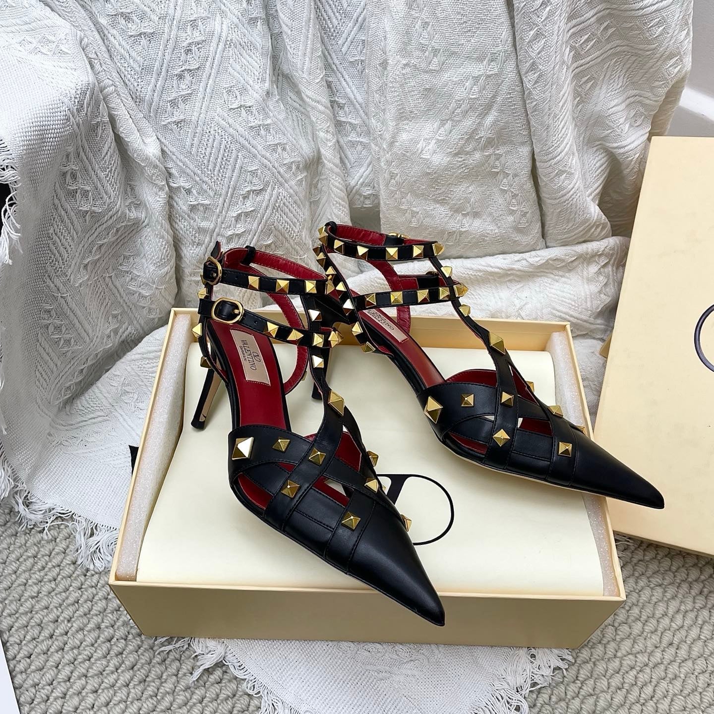 VT 26s Slingback 80 Black Burgundy Lambskin 611376