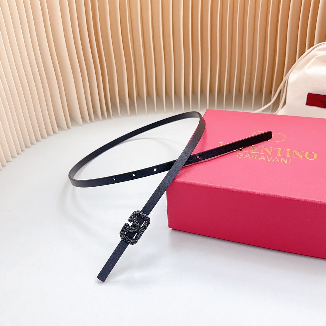 VL Belt 8mm Buckle Black Diamond Leather Black