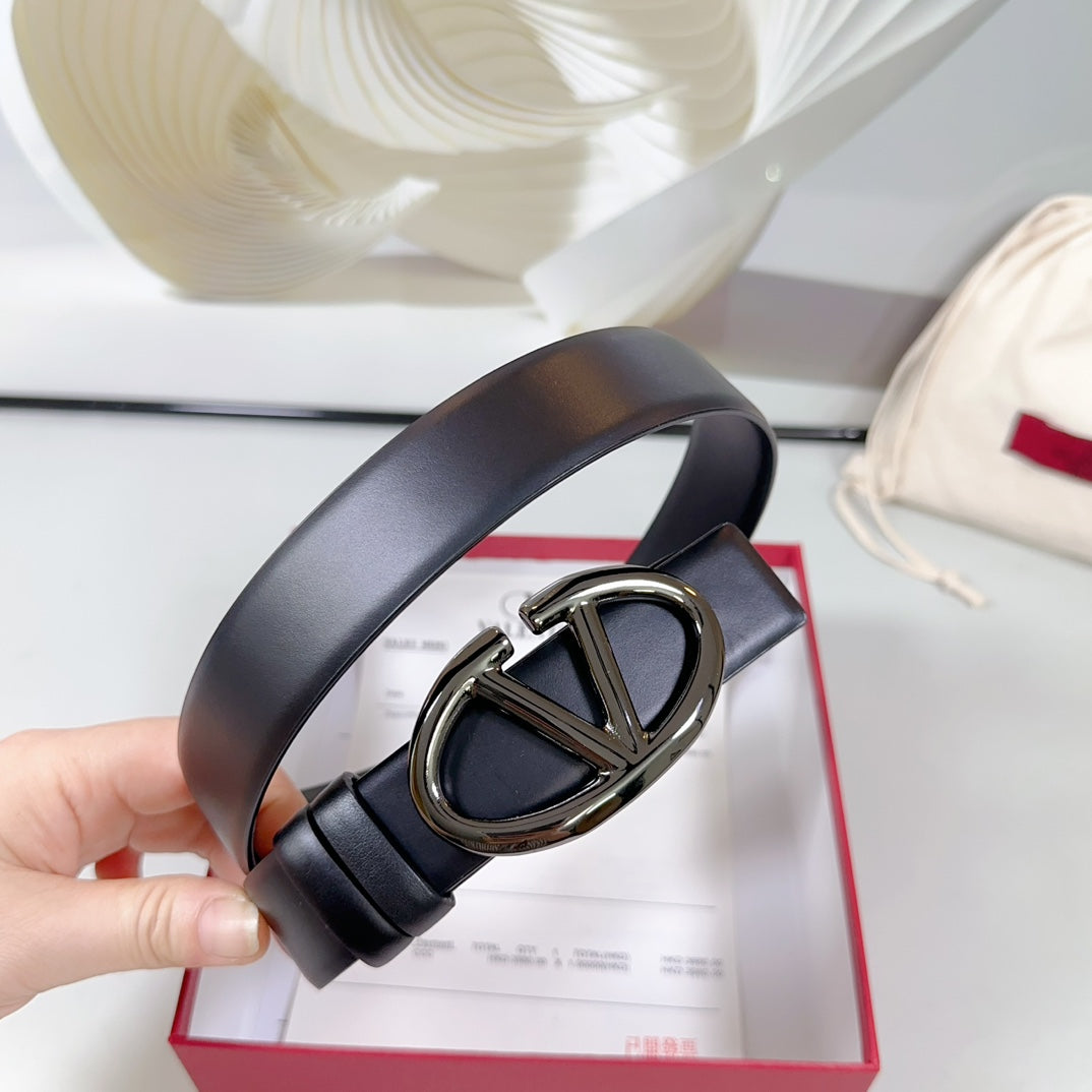 The Bold Edition Reversible Belt 30mm Black Calfskin Black Buckle