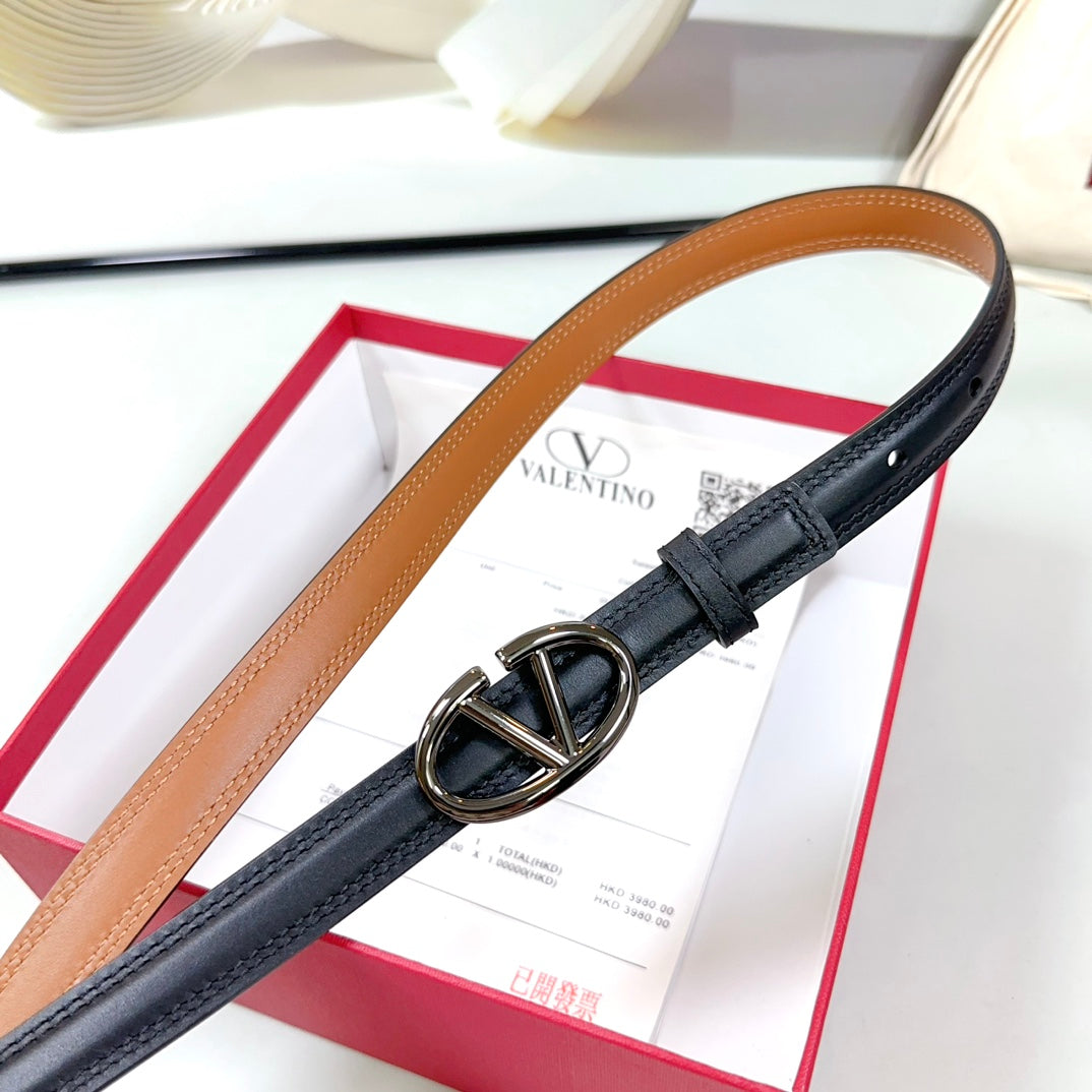 The Bold Edition Belt 20mm Black Brown Calfskin Black Buckle