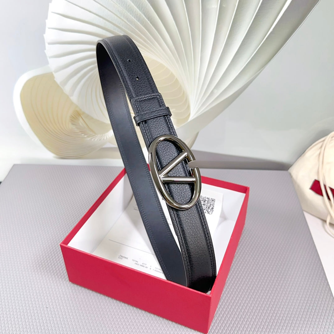 The Bold Edition Belt 34mm Black Calfskin Black Buckle