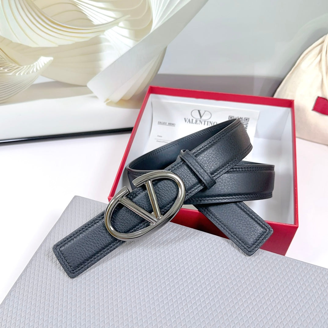 The Bold Edition Belt 34mm Black Calfskin Black Buckle