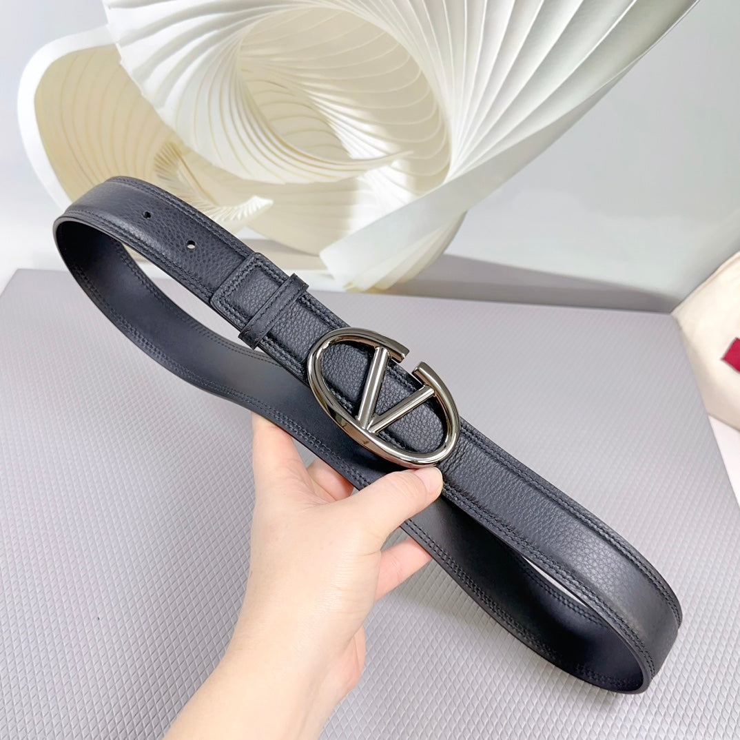 The Bold Edition Belt 34mm Black Calfskin Black Buckle