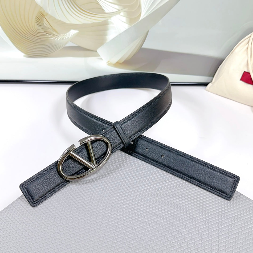 The Bold Edition Belt 34mm Black Calfskin Black Buckle
