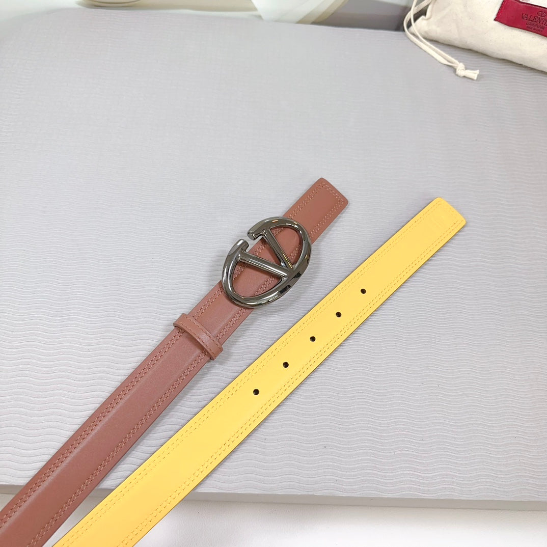 The Bold Edition Belt 30mm Brown Yellow Calfskin Black Buckle
