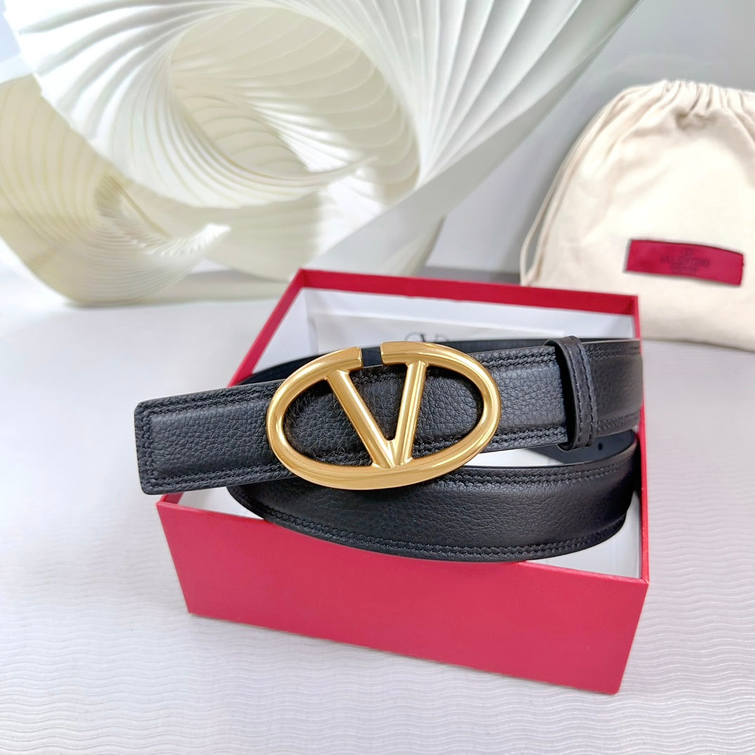 The Bold Edition Belt 34mm Black Calfskin Gold Buckle